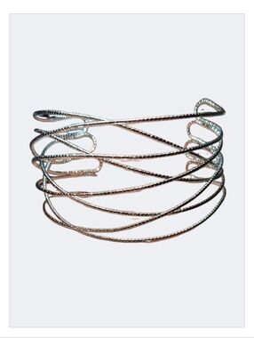 NWT Silver Multi-Strand Open Wire Cuff Bracelet